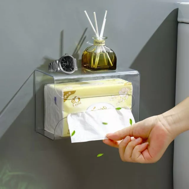 Without Nails Wall Mounted Tissue Box Holder Facial Tissue Box Tissue Dispenser