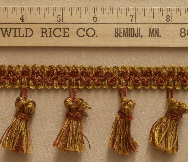 Tassel Trim Brown Gold Rust Red 92" Long Sewing Crafts