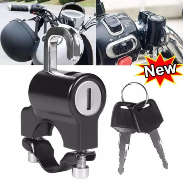 Manubrio Moto Universale Blocco Casco Antifurto - Lucchetto con 2 Chiavi