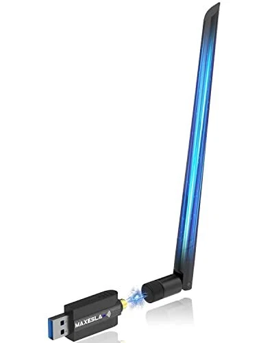 Maxesla Clé WiFi Double Bande AC 1200Mbps USB WiFi Adaptateur WiFi Dongle, Anten