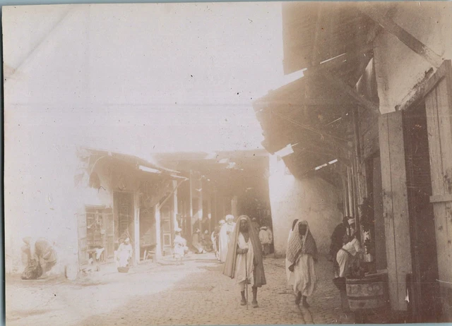 Tirage Albuminé Vintage - Tunis, Marché Aux Esclaves, Circa 1885 - Format 6x8 Cm - Original