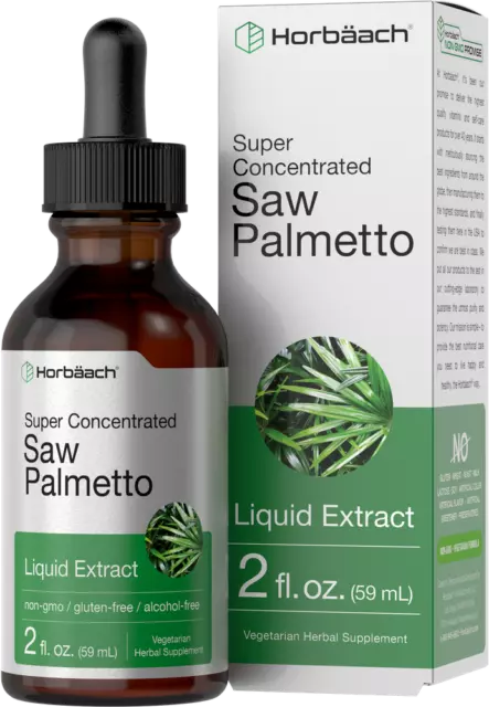 Saw Palmetto Liquid Extract | 2 fl oz | Alcohol Free | Vegeterian | by Horbaach