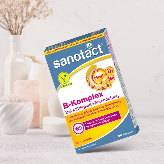 2 X Sanotact B-Complex + Vitamines D Avec Fatigue + Épuisement 40St. Mhd 04/23