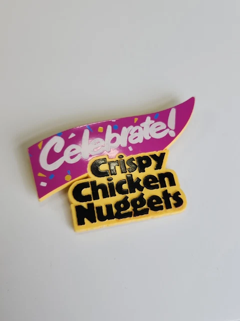 Celebrate! Crispy Chicken Nuggets Wendy's Restaurant Plastic Button Pin