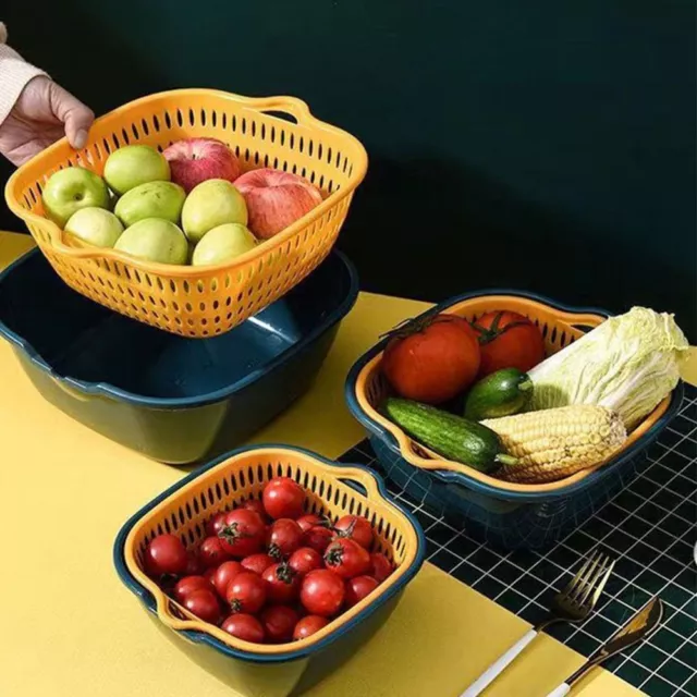 MULTIFUNZIONALE CESTO PER lavaggio verdure Impilabile Bacino di frutta  Cucina EUR 6,06 - PicClick IT