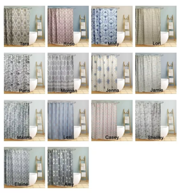Fabric Canvas Shower Curtain Trendy Bathroom Decor Floral Beach Paisley 70x70