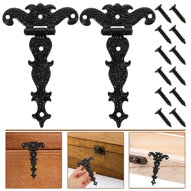 2 Pcs Extra Heavy Gate Hinge Barn Antique Cabinet Hinges Wooden Fence