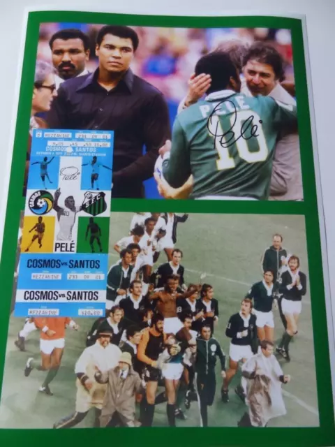 PELE SIGNED PRE-PRINT EXCLUSIVE LAST GAME NEW YORK COSMOS v SANTOS OCTOBER 1977