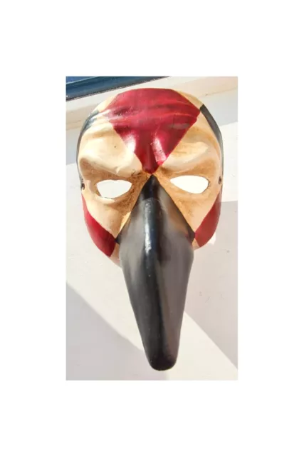 Scaramouche - Maschera veneziana naso lungo artigianato carnevale