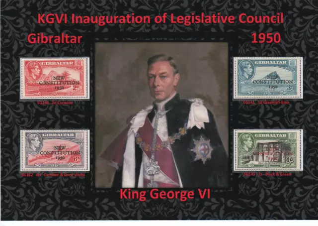 Kgvi 1950 Lovely Display Inauguration Of Legislative Council Gibraltar Mint Mm#1