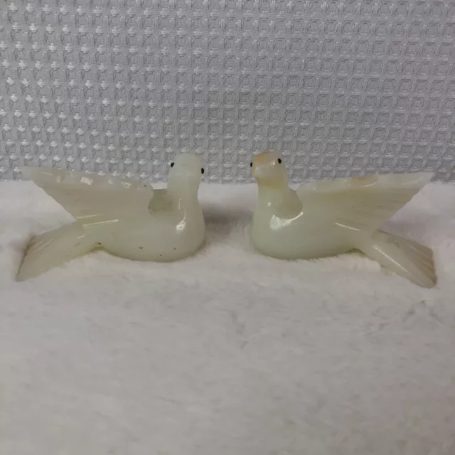 Vintage Marble Dove Bird Statue Figurine Figure Love Pair Peace Prayer