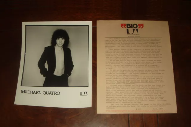 Rare MICHAEL QUATRO In Collaboration With The Gods 1975 UNITED ARTISTS PRESS KIT