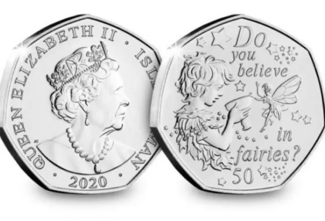 Isle Of Man 🇮🇲 Coin 50p Pence 2020 Peter Pan II 2 You Believe Fairies Poison