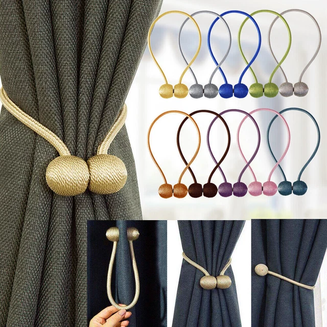 1/2/4PCS Magnetic Curtain Tie Backs Tieback Clips Ball Buckle Holder Home Window