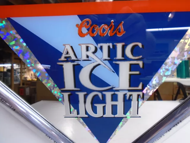 Vintage 1995 COORS "ARTIC ICE LIGHT" BEER WALL MIRROR - NOS Mint Condition 2