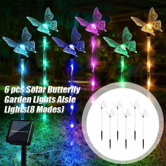Solar Power Butterfly Fairy String LED Lights Garden Waterproof Decor Lamp