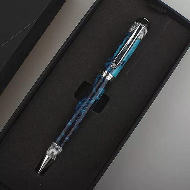 Ballpoint Medium Pens Black Ball Stainless Steel Luxury Men's Pen Ink 5 Refill