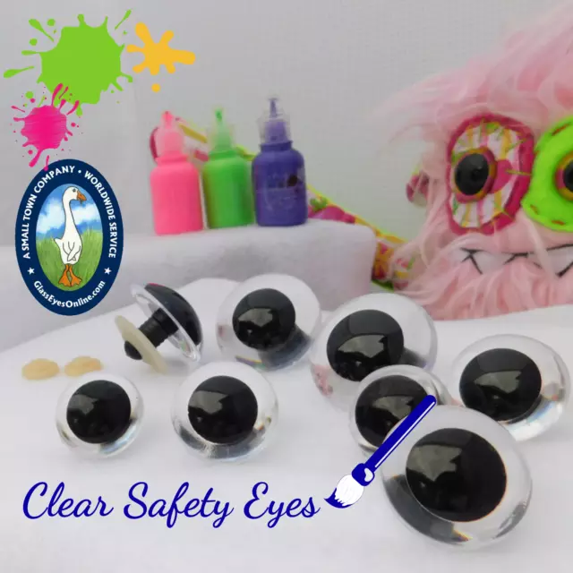 10 PAIR Safety Eyes 18mm to 21mm Plastic Choose SIZE & COLOR Crochet Sew  Knit PE