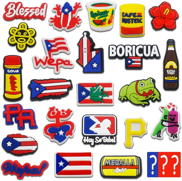 50Pcs Puerto Rico Shoes Charms for Croc Clog Sandals Decoration Puerto Rican...