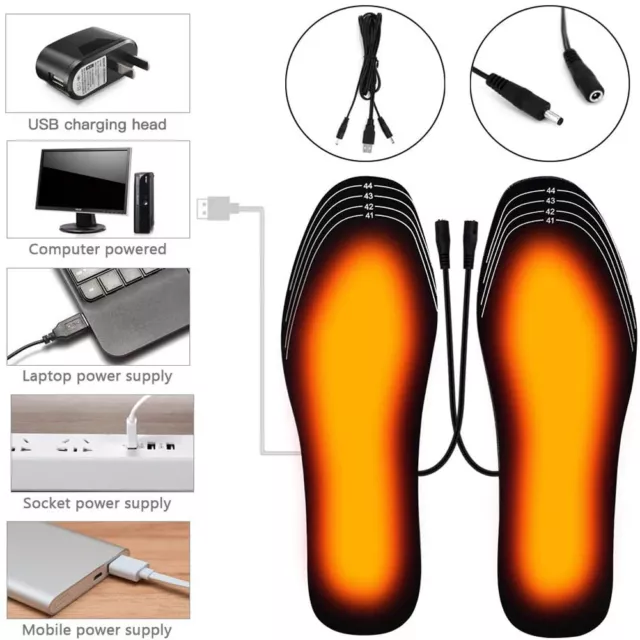 Plantillas Calefactable Heated Shoe Foot Insole USB Electric Heater Winter Feet