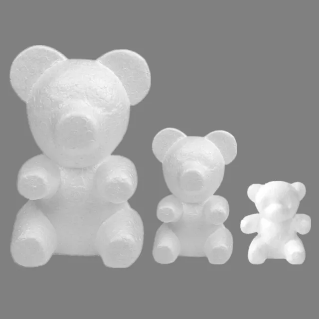 White Foam Bear Mold Flower Head Rose Bear Valentine's Day Gifts diy f