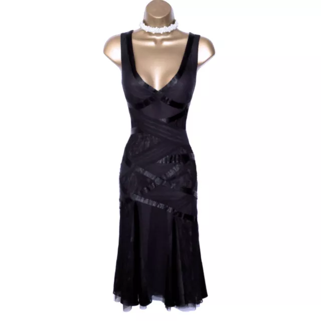 Karen Millen UK 14 (US 10) STUNNING VINTAGE BLACK LACE COCKTAIL EVENING DRESS 2