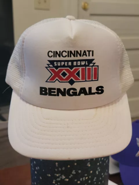 Vintage Cincinnati Bengals Hat Super Bowl XXIII 1989 Snapback Trucker Cap Mesh