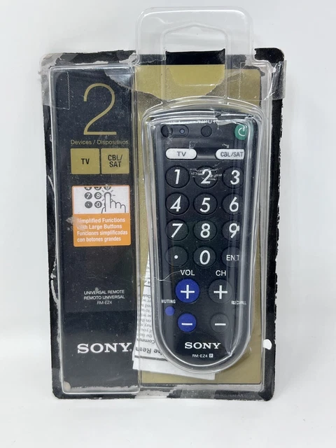 Sony RM-EZ4 Black Big Button Universal TV/ CABLE Remote Control New Open Box Sony RM-EZ4 Black Big Button Universal TV/ CABLE Remote Control New Open Box