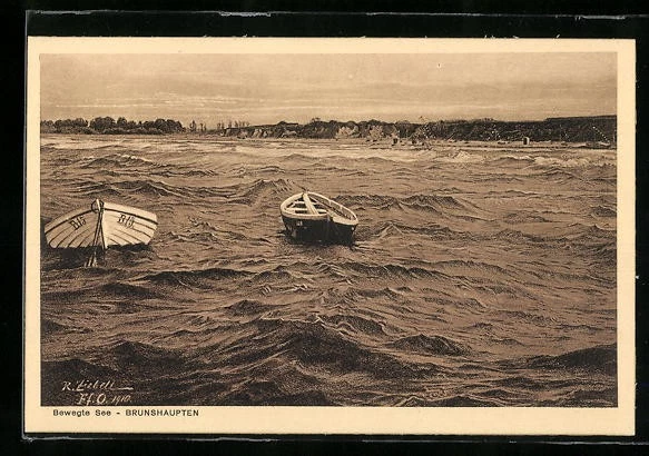 CARTOLINA D'ARTISTA BRUNSHAUPTEN, lago in movimento EUR 5,00 - PicClick IT