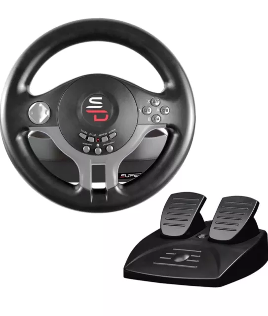 Subsonic Superdrive Racing Steering Wheel, Shift Paddles And Pedals