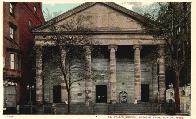 Vintage Postcard St. Paul's Church Parish Erected 1820 Boston Massachusetts MA