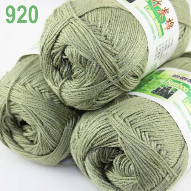 Sale 3BallsX50gr Bamboo Cotton Soft Blankets Hand Knitting Crochet Yarn 20