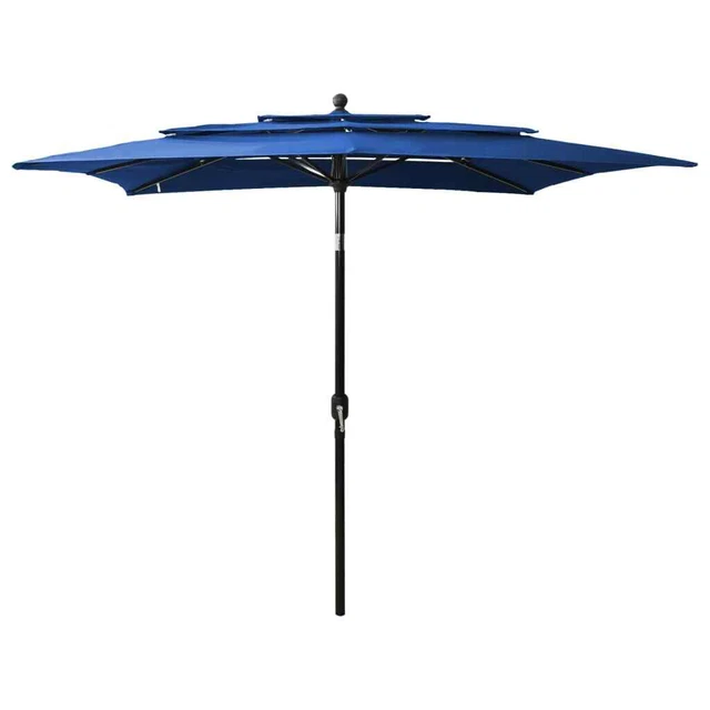 Gecheer Ombrellone da Esterni con Palo in Alluminio 500 cm Nero,Ombrelloni da Giardino,Ombrellone da Giardino Decentrato,Ombrelloni da Esterno, Ombrelloni da Spiaggia Mare Balcone,#3