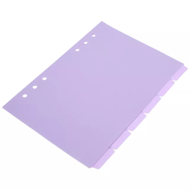 8pcs Purple Plastic Binder Dividers for A5 6-Ring Binder