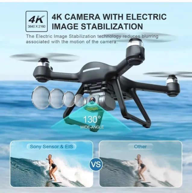 Holy Stone HS700E 4K EIS UHD Drone GPS Quadcopter with 5GHz FPV Brushless Motor