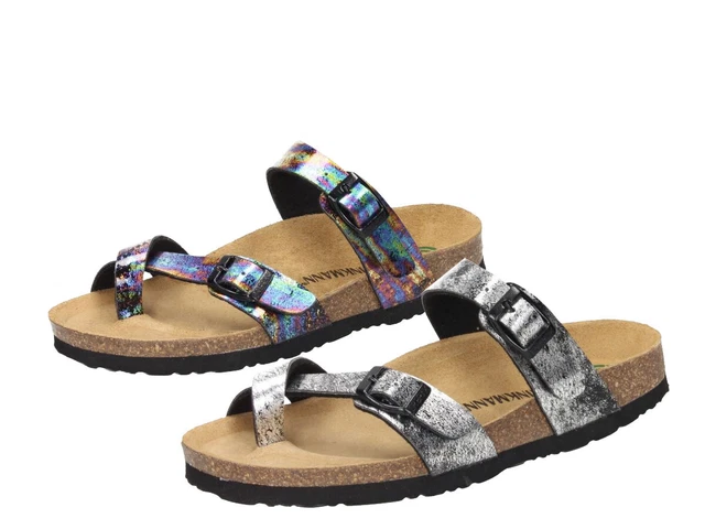 Dr.Brinkmann Chaussures 701118 Femmes Métallique Tongs Mules Sabots