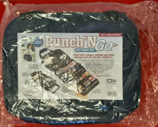 Bolso de Mano McGill Punch'N Go Scrapbook Tiene 30-50 punzones de papel + suministros NUEVO
