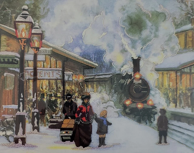 Kit Crewel de Tren Dimensiones Nieve y Vapor Puesta de Sol Americana Multicolor De Colección De Reedición