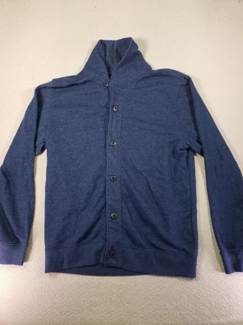 Old Navy Sweater Mens Large Blue Fleece Long Sleeve Button Up Classic Cardigan