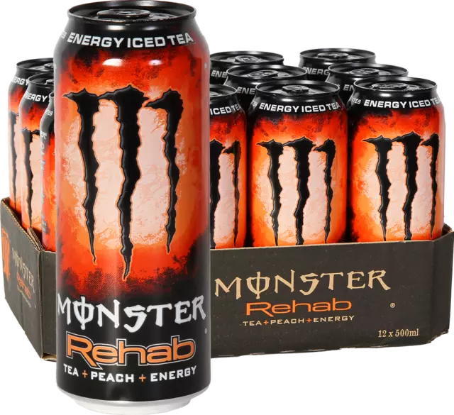 Monster Energy Rehab Peach Tea (12 x 0,5 Liter Dosen HU)