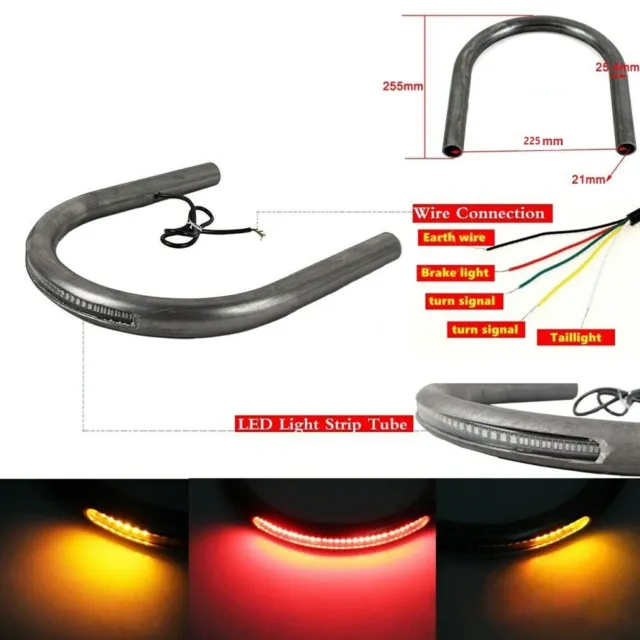 LED-Licht Cafe Racer Frame Heckrahmen Hoop Loop Für Honda CB Yamaha KAWASAKI 2