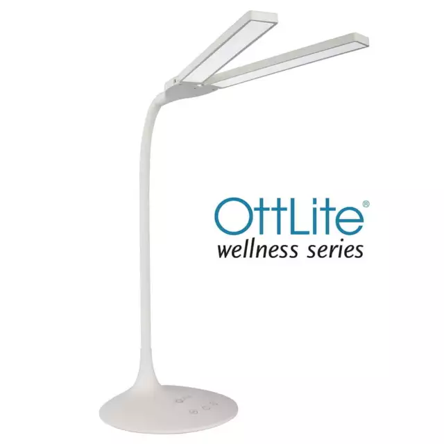 OttLite Wellness Series Pivot LED Desk Lamp with Dual Shades,Touch Controls +3