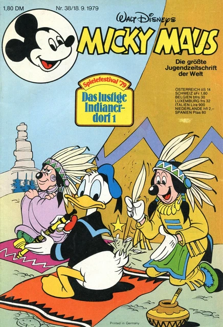 Comic MICKY MAUS, Ehapa, Nr. 38 von 1979, komplett mit Beilage, guter Zustand