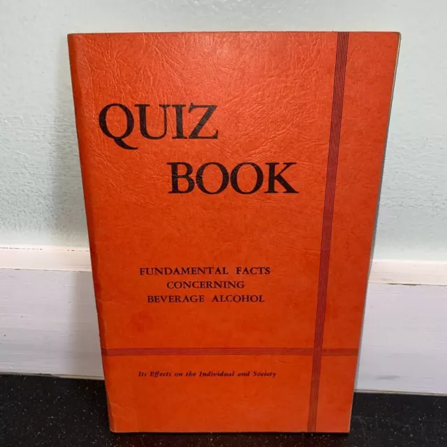 Quiz Book Beverage Alcohol Teens Scientific Temperance Federation 1960 Book