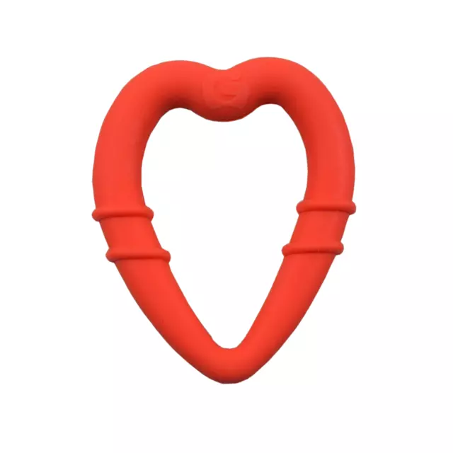 Gummee Heart Shaped Silicone Teething Ring Red All Round Teether for All Ages