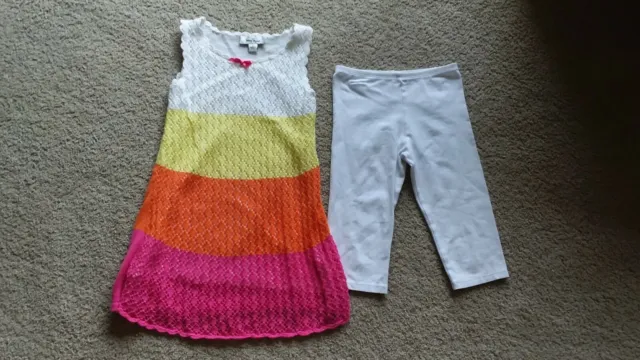 Girls AMY BYER Size 5 Sleeveless Sweater Dress & Knit Capris Set EUC