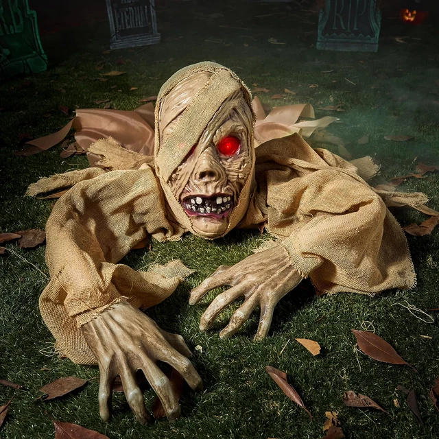 Halloween Zombie Groundbreaker Light-Up Eyes Creepy Sound Outdoor Decoration