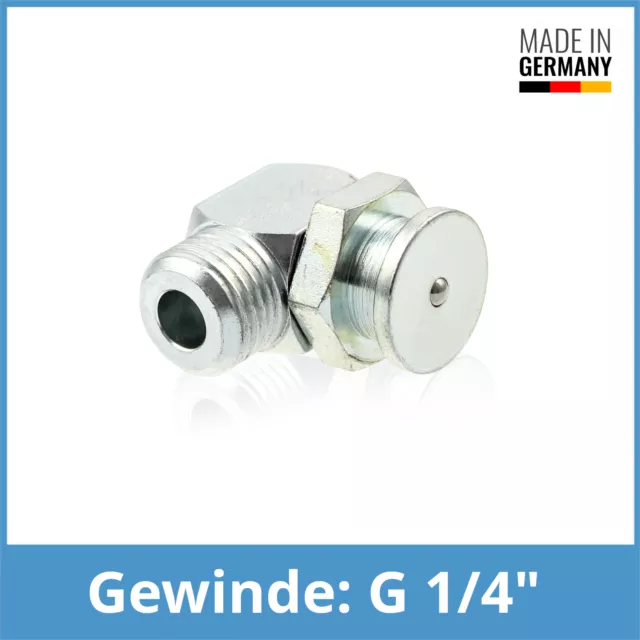 DIN 3404 M1 (Ø16mm) G 1/4" 90° Winkel-Flachschmiernippel Stahl verzinkt