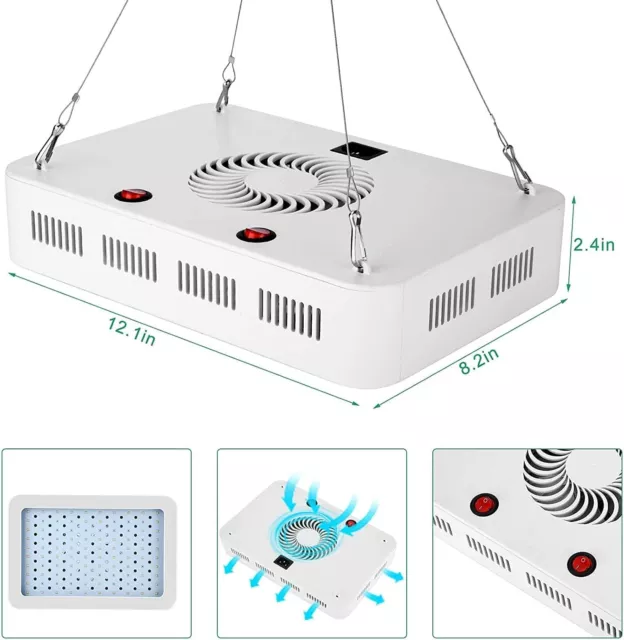 LED Grow Light 1000w Indoor Plant Full Spectrum Seedling Succulents Herbs Flower 2