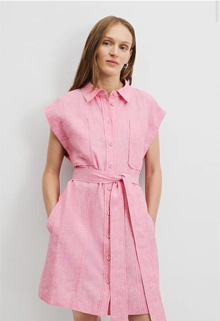 chinese dress ladies Long Linen Dress BORACAY in Clay Pink